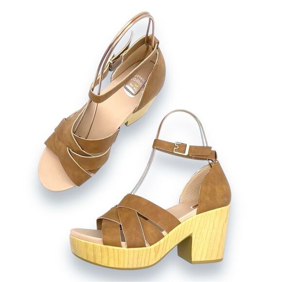 Dr. Scholl’s Blissful Platform Clog Sandal Brown Faux Leather Women's Size 8.5 - Picture 3 of 16